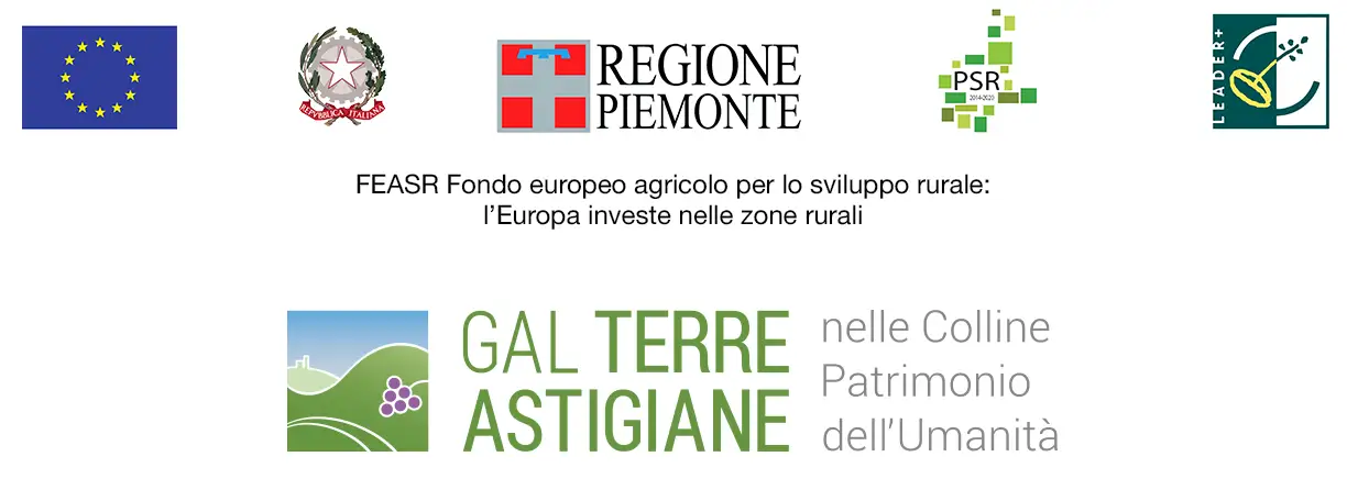 FEASR Fondo europeo agricolo per lo sviluppo rurale:
l’Europa investe nelle zone rurali: GAL Terre Astigiane nelle Colline Patrimonio dell'Umanità